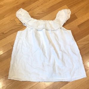 JCrew Off the Shoulder White Linen Top (W M)